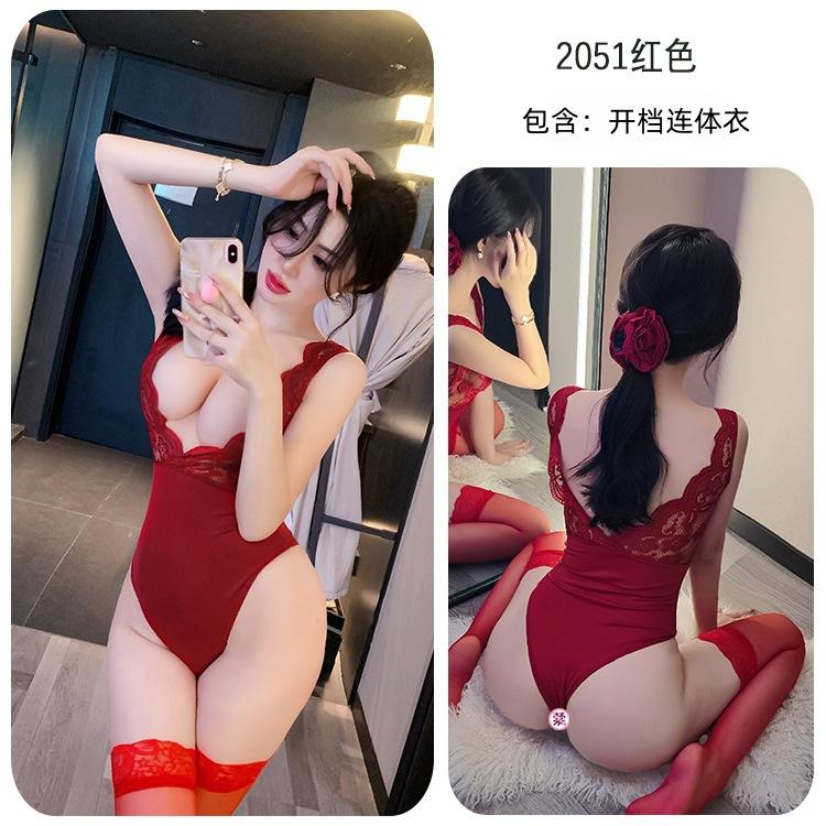 Sexy lingerie sexy lace stitching tight onesie hot seduction passion suit women
