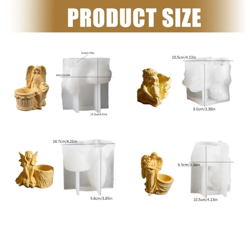 High Temperature Resistant Silicone Mould for Succulent Planter Angel Figure Flower Pots Mold Office Desk Ornament Mold