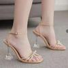 2024 Hot Sale of New Fashion Bow High-heeled Sandals Women's Ultra-high Heel Stiletto Sandals Plus Size 35-43