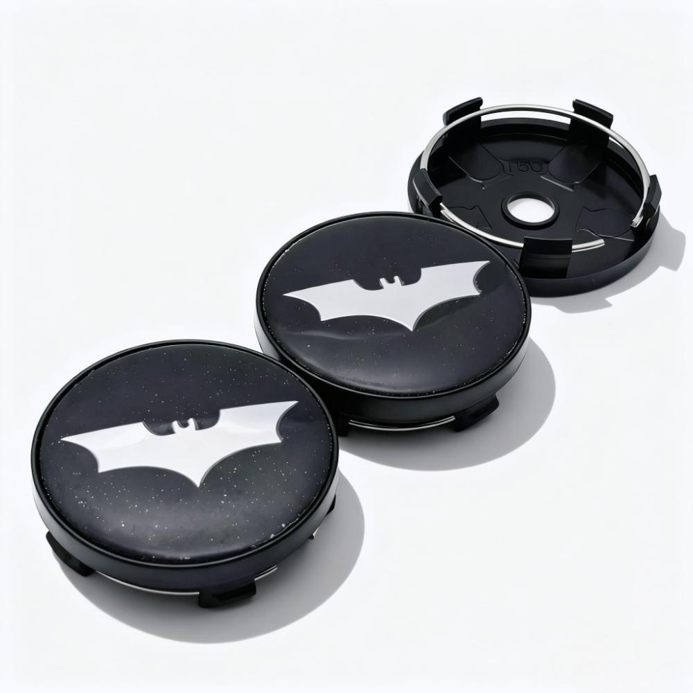 4pcs BAT Logo Emblem Badge Car Wheel Center Caps O.D 60MM I.D 56MM Wheels Hub Cap Rim Hubcaps Dust Cover Replace Car Accessories
