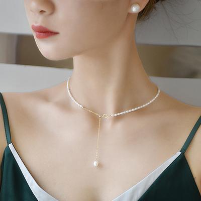 Natural Freshwater Pearl Necklace For Women Light Luxury And Versatile Niche Collarbone Chain Pearl Neck Chain Accessories
