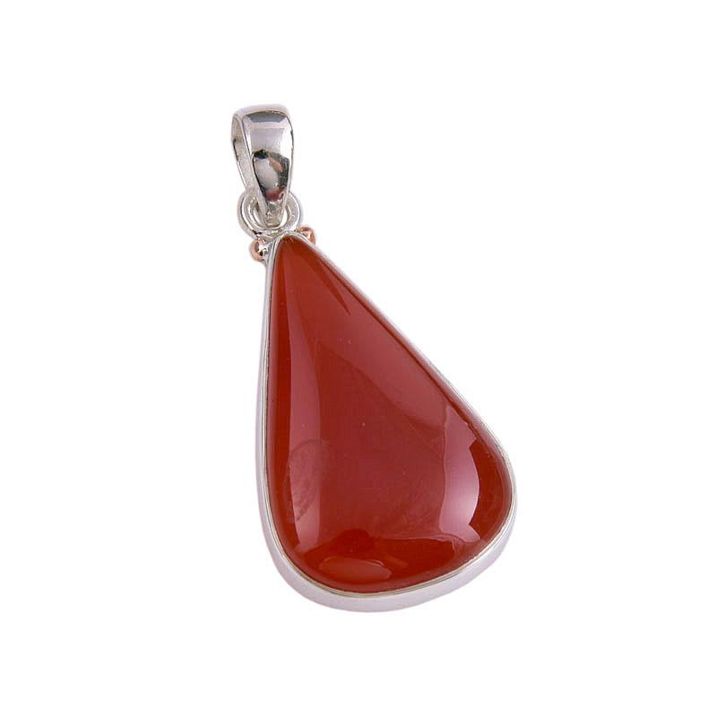 Natural Red Onyx Gemstone Handmade 925 Solid Silver Jewelry Pendant 1.75'' F5K63