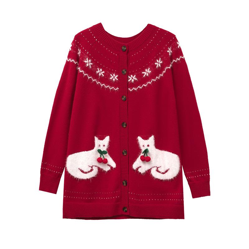 Plus Size Women's Lazy Style Knit Cardigan, Long Sleeve Autumn Winter Sweater (130-300 Jin)