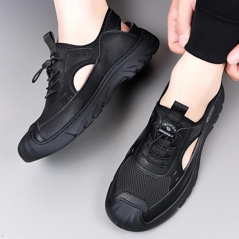 Summer New Roman Woven Hollow Casual Shoes Fashionable Headband Lacing Outdoor Comfortable Soft Sole Lightweight Beach Sandals