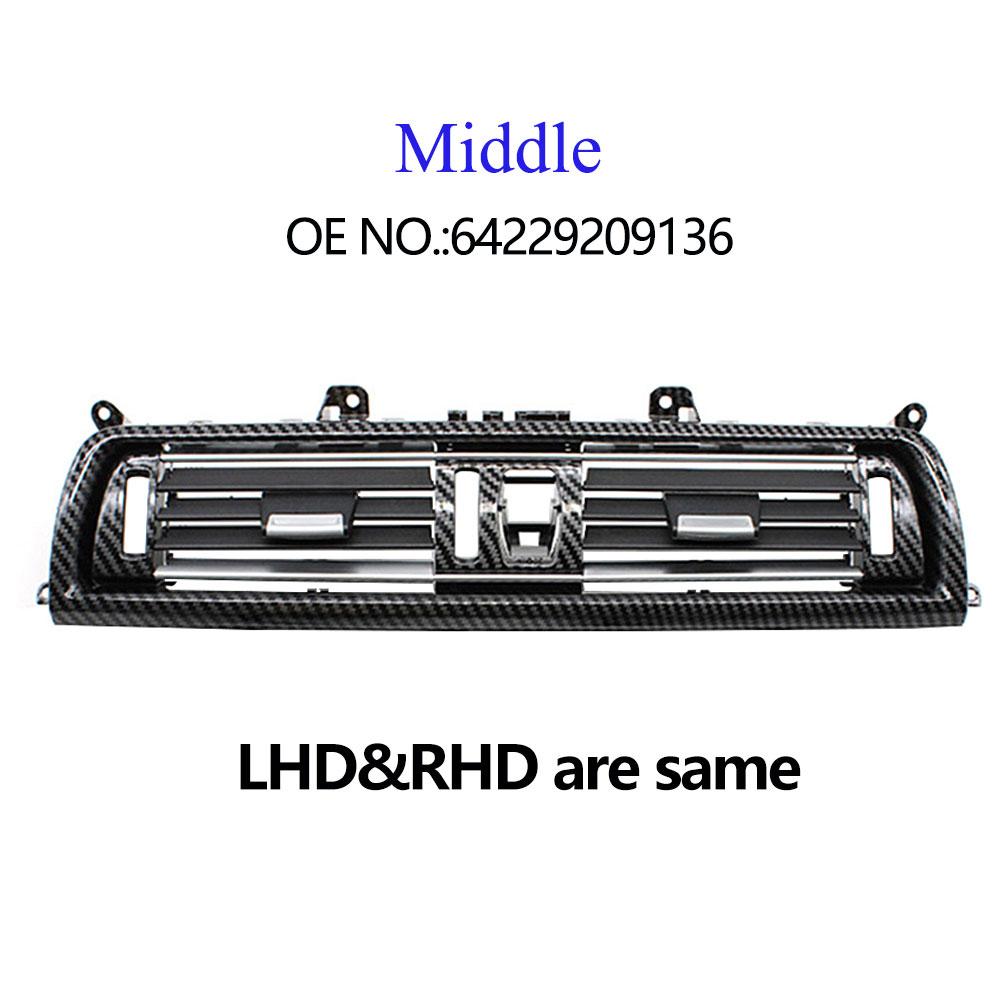 Carbon Fiber Front Rear Left Right Chromed AC Vent Grille Outlet Cover Panel For BMW 5 Series F10 F11 F18 520 525 528 530