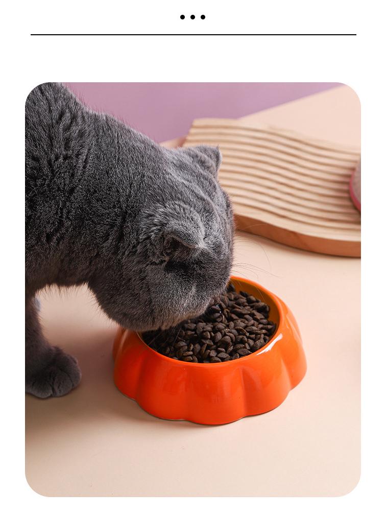 Ceramic Non-Slip Cat Bowl for Food & Water, Cute Design, Pet Supplies for Cats & Dogs.