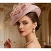 Fashion Mesh Ribbons Fascinator Caps Flower Feather Elegant Hair Drop Fascinator Hat Headwear Bridal Wedding