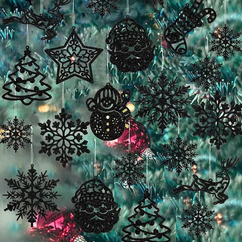 42Pcs/set Christmas Tree Decoration Hanging Ornaments Tree Snowman Reindeer Santa Snowflake Ornaments for New Year Winter Party