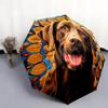 1pc Cute dog pattern Umbrella Portable Folding Umbrella Iron Frame Hole Bone Structure Outdoor Home Umbrella