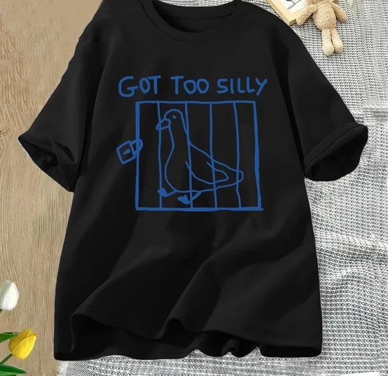 

GOT TOO SILLY Pigeon Fun Printed Tshirt in Cage Short Sleeve Round Neck Versatile Daily Summer Casual Womens Tshirt S