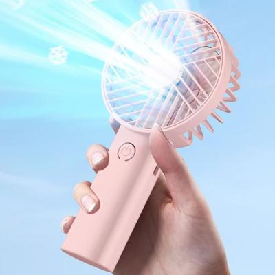 Mini-Handventilator mit Handyhalter 3 Geschwindigkeiten USB-wiederaufladbar Sommer-Kühlventilator Tragbar für Außenbereich Reisen Kleiner persönlicher Ventilator