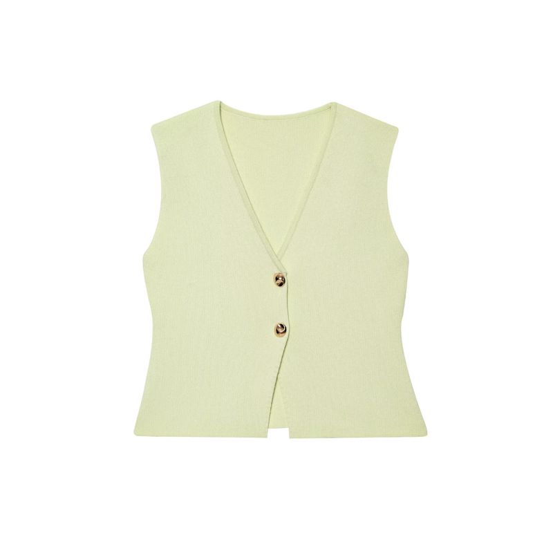 Kaslead New Arrival Women's Fashion Style Button Knitting Vest Skirt 4192015 4192016
