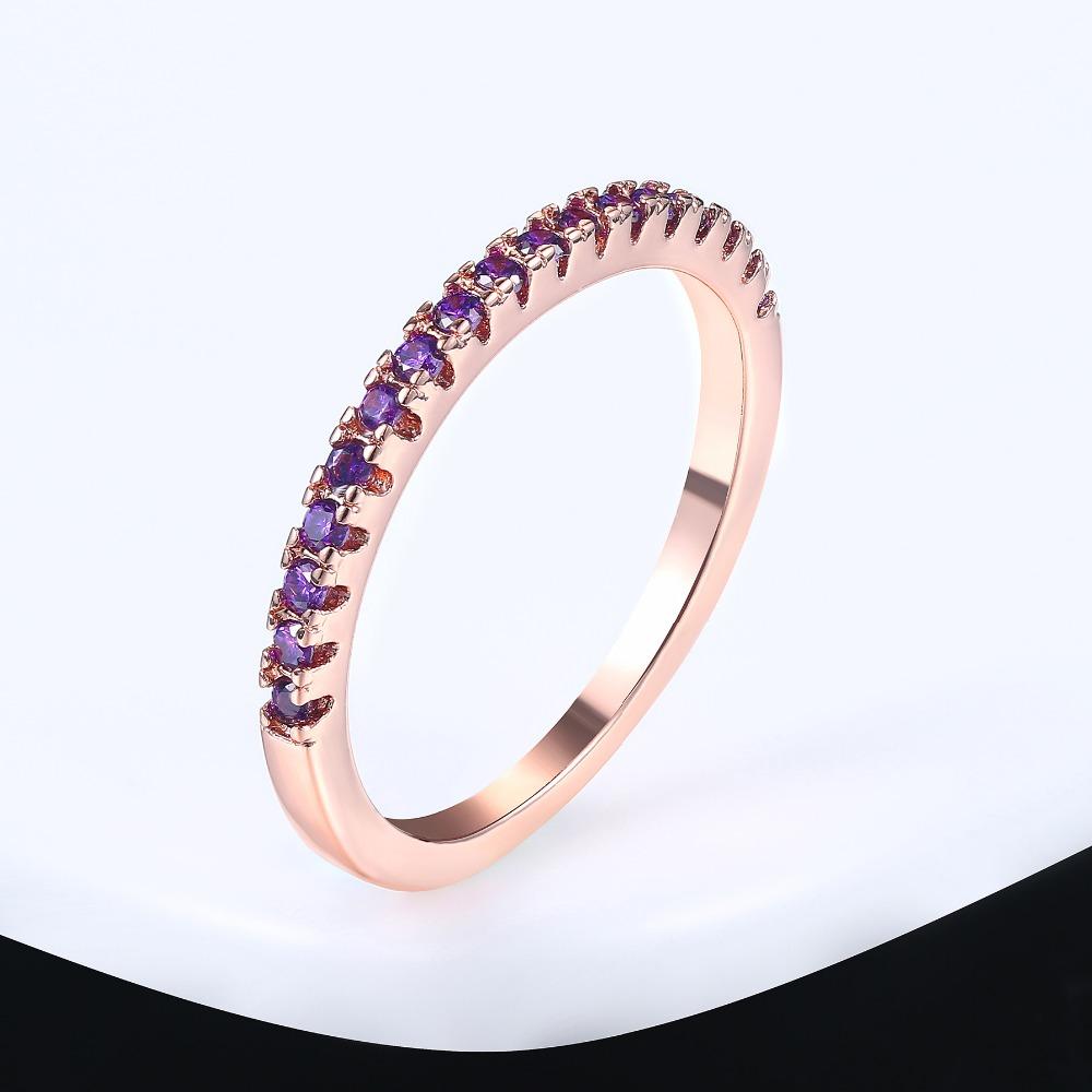 ZHOUYANG Wedding Ring For Women Man Concise Classical Multicolor Mini Cubic Zirconia Rose Gold Color Gift Fashion Jewelry R251