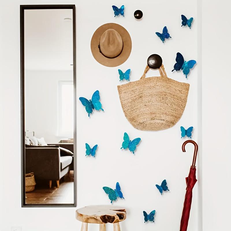 12Pcs/Set 3D Flash Color Butterfly Stickers Home Decor & DIY Wall Art for Window Wall Gold Silver Red Blue Wall Stickers