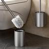 1 Set Toilet Brush & Holder Space Toilet Brush Washing Toilet Brush Home Wall Hanging Perforation-free Toilet Cleaning Equipment