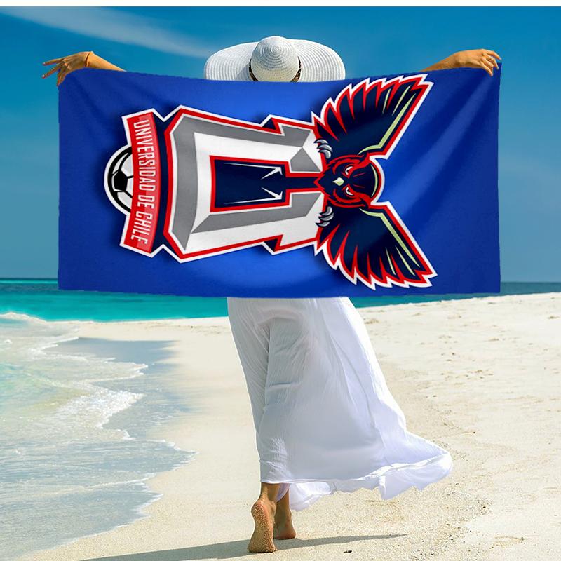 Universidad de Chile Fashion Beach Towel: Ideal for Summer Adventures Soft, absorbent and quick drying suitable for swimming and bathing