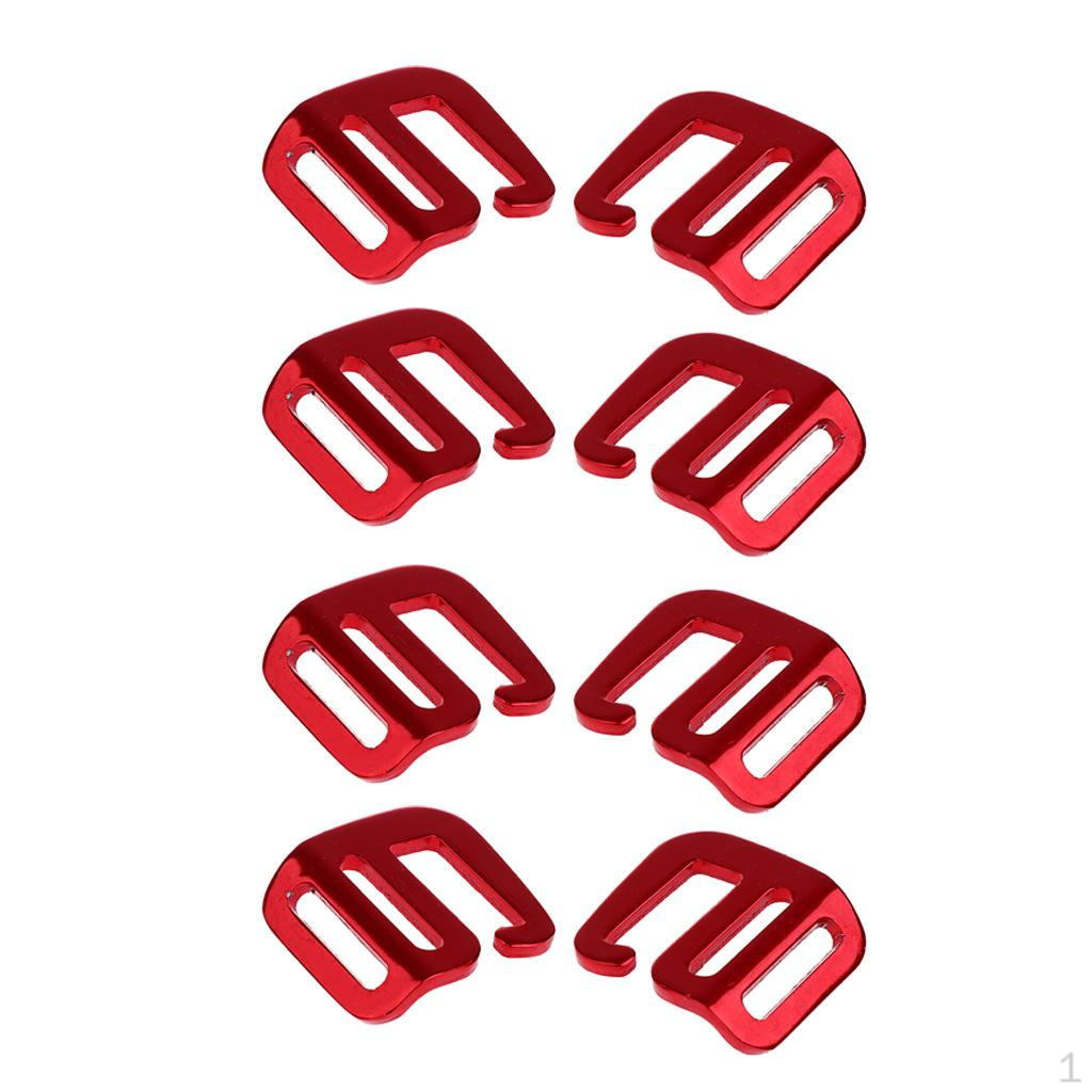 

Pack of 8Pcs Hook Webbing Buckle For Backpack Strap Red