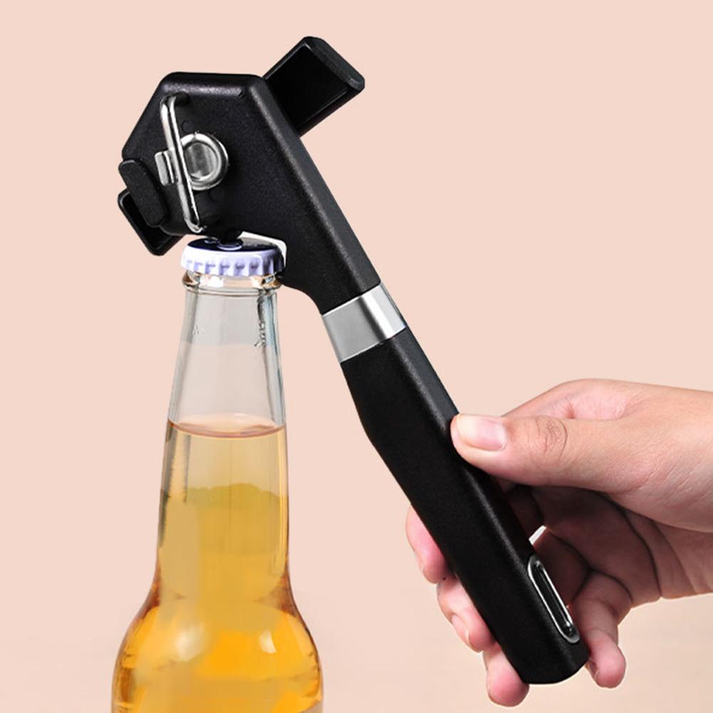Stainless Steel Side Cutting Can Opener Wear Resist Smooth Edge Can Opener Reusable Single Handle Bottle Opener for Home Kitchen
