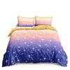 Comforter Kawaii Moon Starry Night Sky Blue Pink Purple Star Galaxy Bedding Sets Full Size For Boys Girls Comforter
