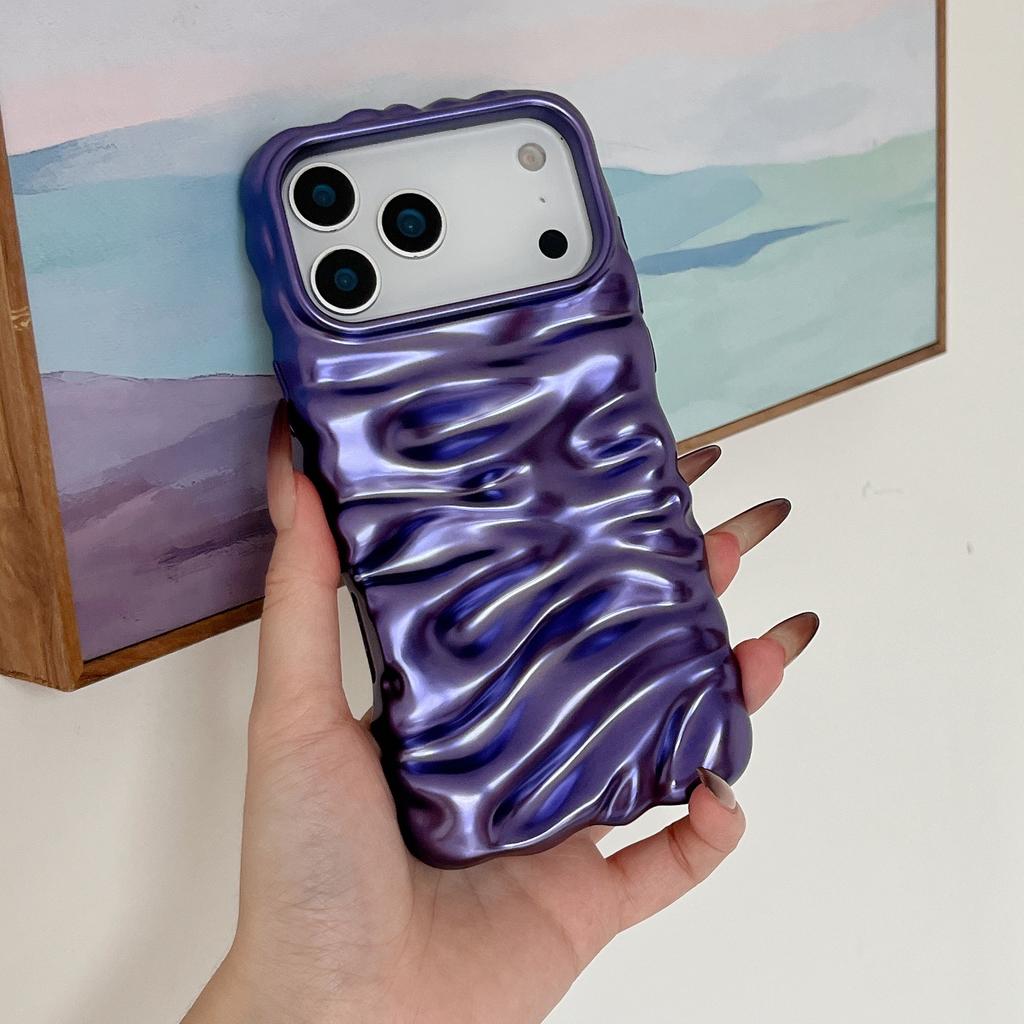 Matte Electroplated 3D Wrinkle Texture Case for iPhone 17 Pro Max Apple 16 15/14 High-end Feel