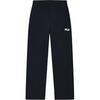Fila Original Loose Comfortable Knit Crew Neck Sweatshirt Simple Fashion Long Pants Casual Sports Suit F11M439211F-BK+F11M439606F-BK