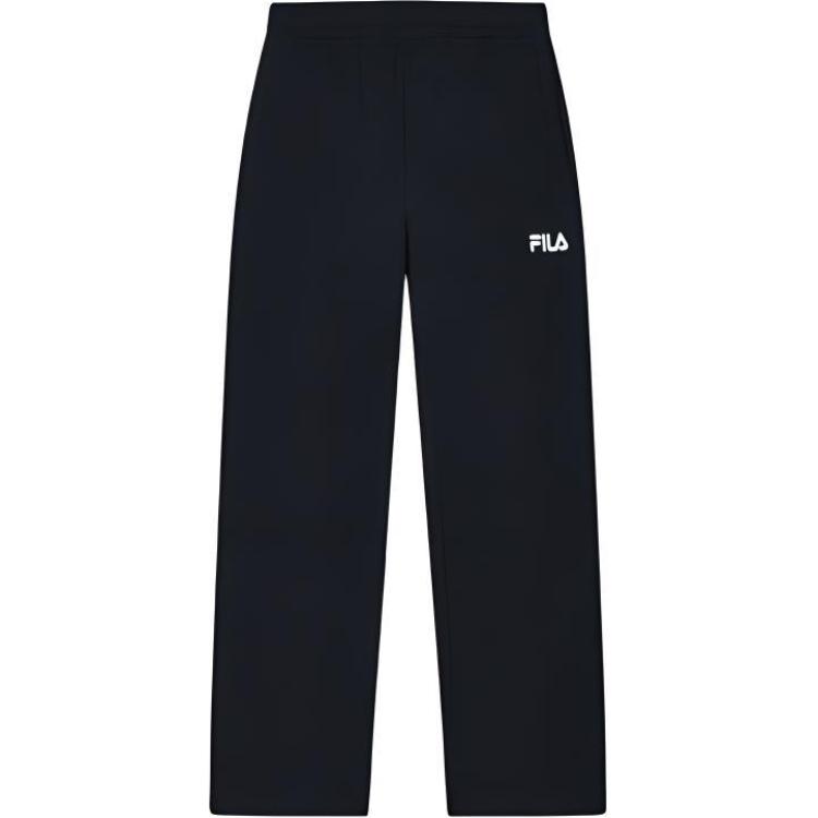 Fila Original Loose Comfortable Knit Crew Neck Sweatshirt Simple Fashion Long Pants Casual Sports Suit F11M439211F-BK+F11M439606F-BK