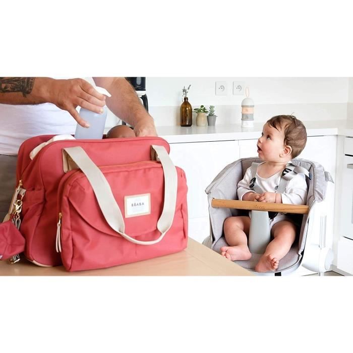 BEABA, Sac À Langer Genève Ll, Modulable, Grande Contenance, Rangements Multiples, Pochette Avant Amovible, Terracota