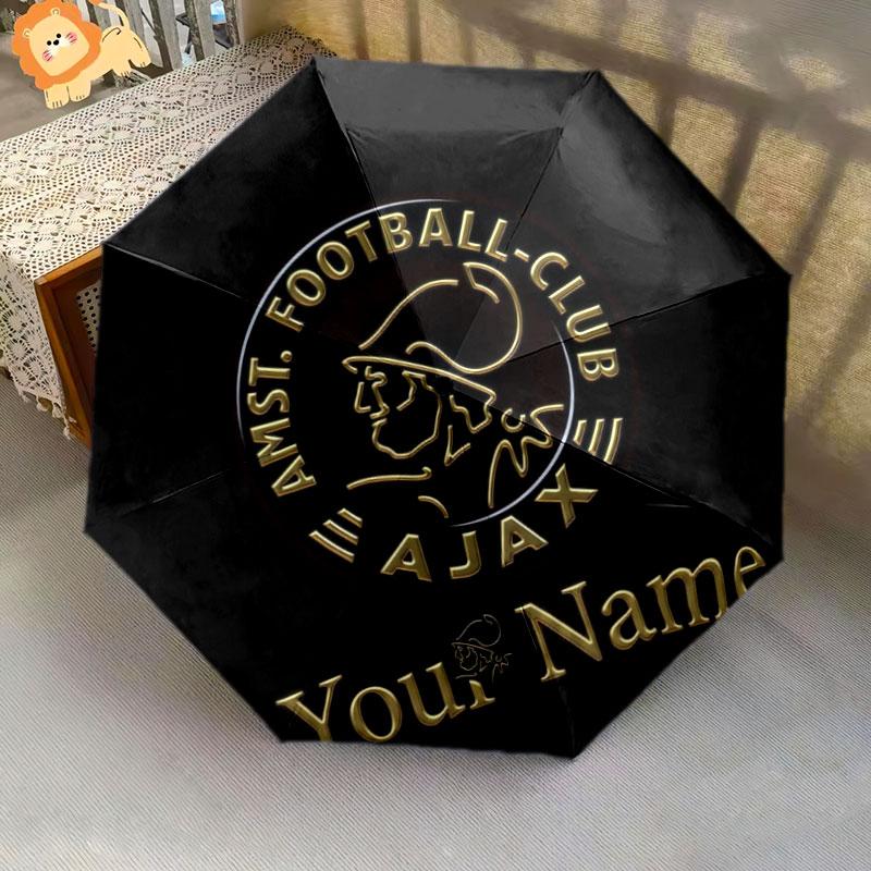 1 PC Automatic Folding Umbrella - AFC Ajax Custom Name Pattern, Portable & Foldable Design with 8 Ribs, Christmas Birthday Gifts