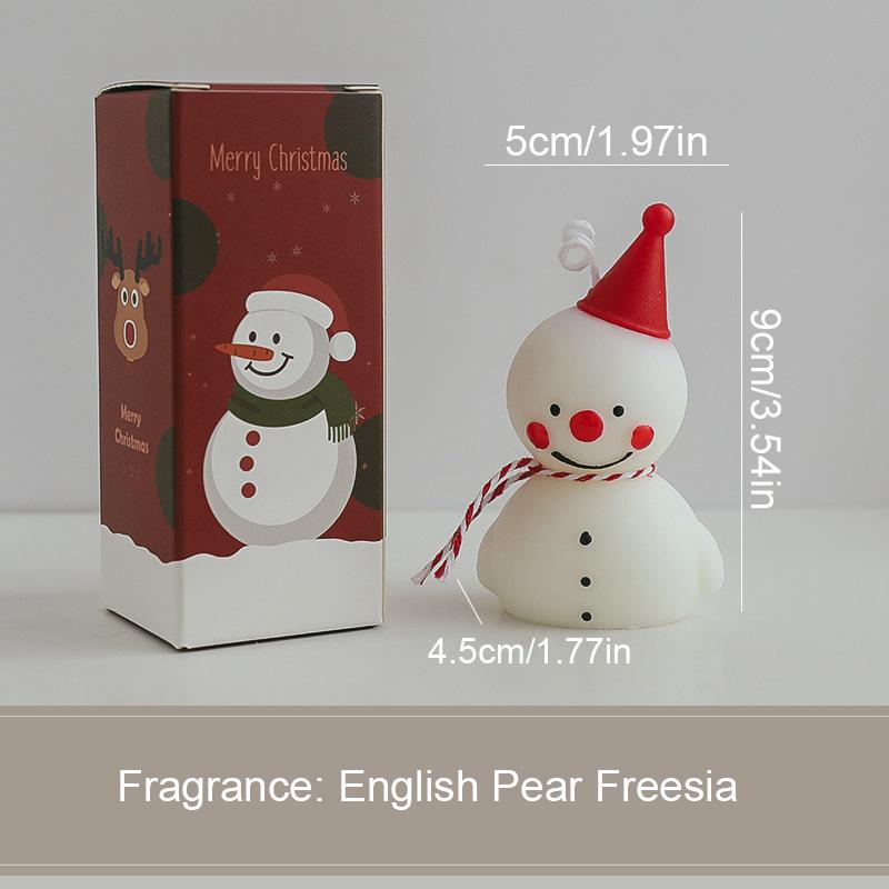 1PC Scented Candles Creative Cartoon Ornaments Photo Props Snowman Cute White Vintage Decorative Table Decoration Gifts