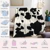 Timeless Black & White Cow Print Flannel Blanket Warm Soft Halloween Christmas Couch Warm Cozy Decorative Decor for All Season