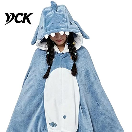 Animal Themed Blanket Wearable Hoodie, Adults Oversized Fleece Sweatshirt Lightweight Warm Sleepwear, Halloween Cosplay Costume Plush Hooded