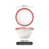 Retro Ceramic Bowl: Versatile Noodle, Soup & Stir-fry Dishware with Protective Rim