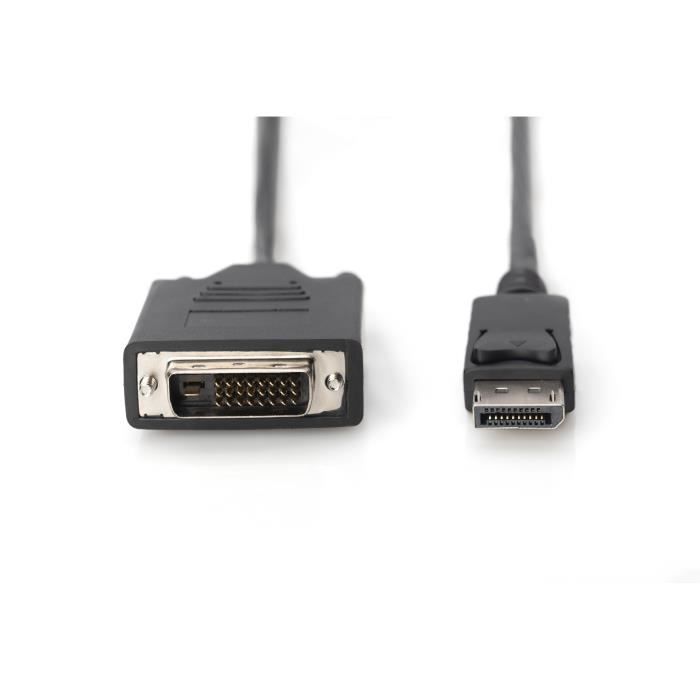 Adaptateur - DIGITUS - DB-340301-030-S - DisplayPort vers DVI-D - Résolution Full HD - Connecteurs plaqués or
