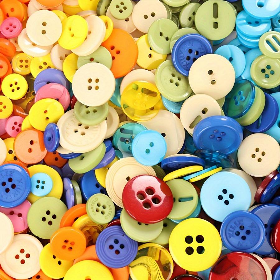202 Stück gemischte Größe Harzknöpfe, 0,7-2,5 cm Mehrfarbig Rund – Großpackung für DIY Nähen, Stricken, Scrapbooking & Kleidung ZSY