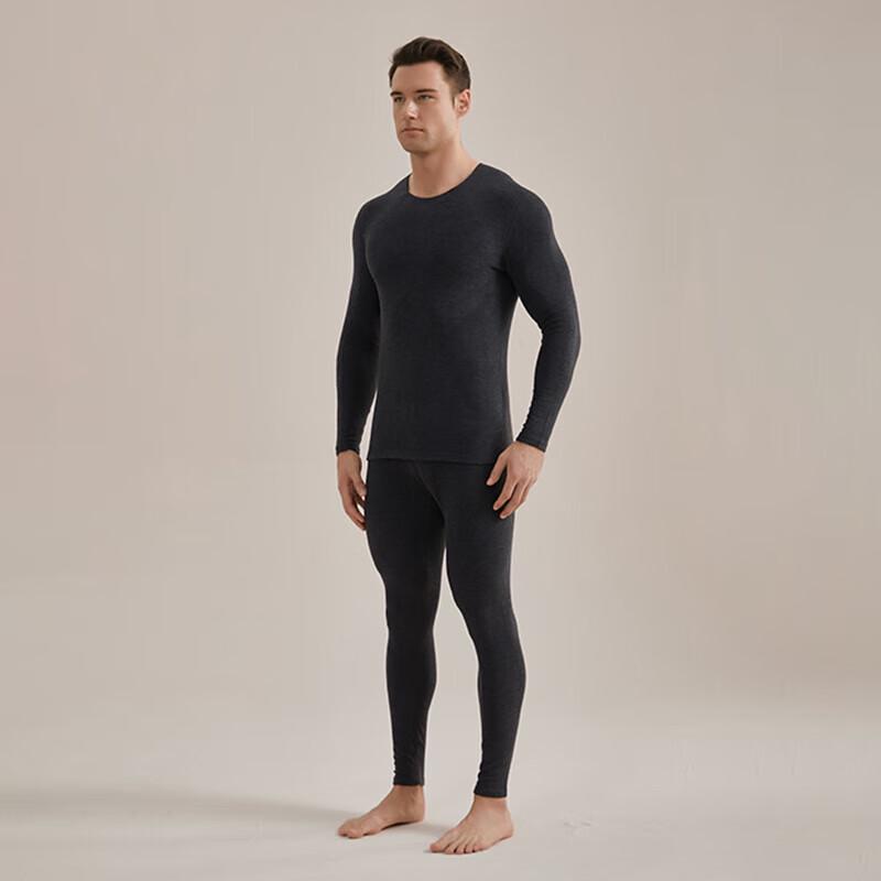 Hengyuanxiang Men's Antibacterial Melange Fleece Thermal Underwear Set HYXNY005