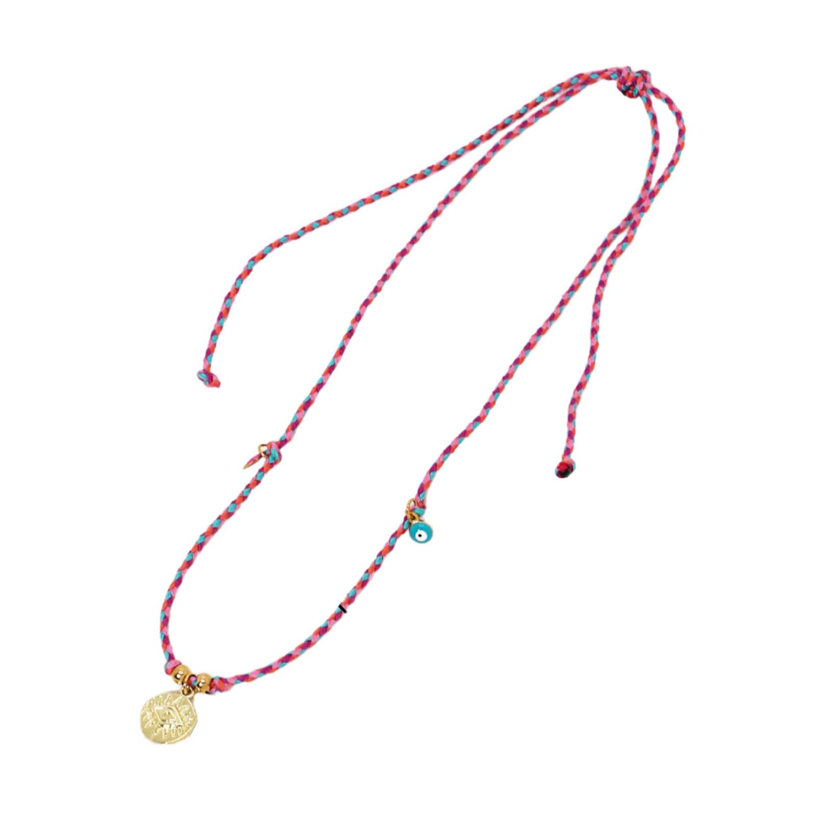 

Стильное ожерелье из хлопковой веревки Художественное ожерелье-чокер из хлопковой веревки с подвеской в виде перца от сглаза для женщин 1