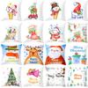 Christmas New Peach Skin Velvet Pillow Cover Home Cartoon Print Sofa Cushion Cover Cushion Cover