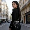 2000s Gothic Waist Belt Multi Layered Chain Pearls Chain Crosses Design For Edgy Outfits
