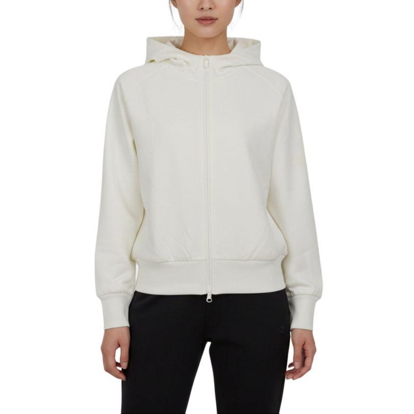 (WMNS) adidas Soft Lux Full Zip Hoodie 'Off White' Women's KT3123