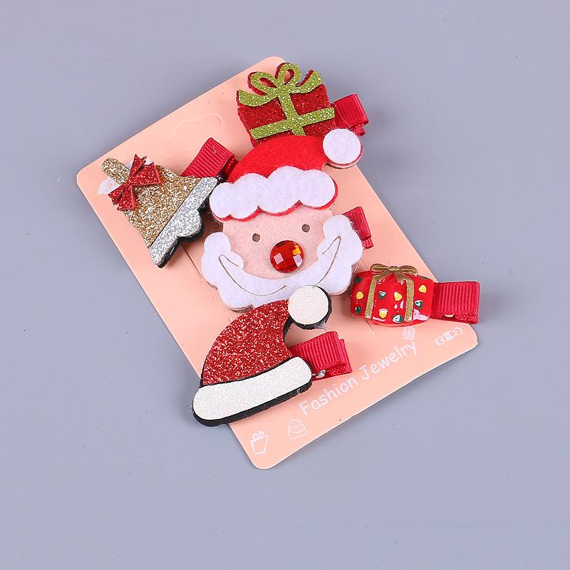 

Halloween & Christmas Hair Clips Set: Festive Antler and Santa Claus Designs for Kids & Adults