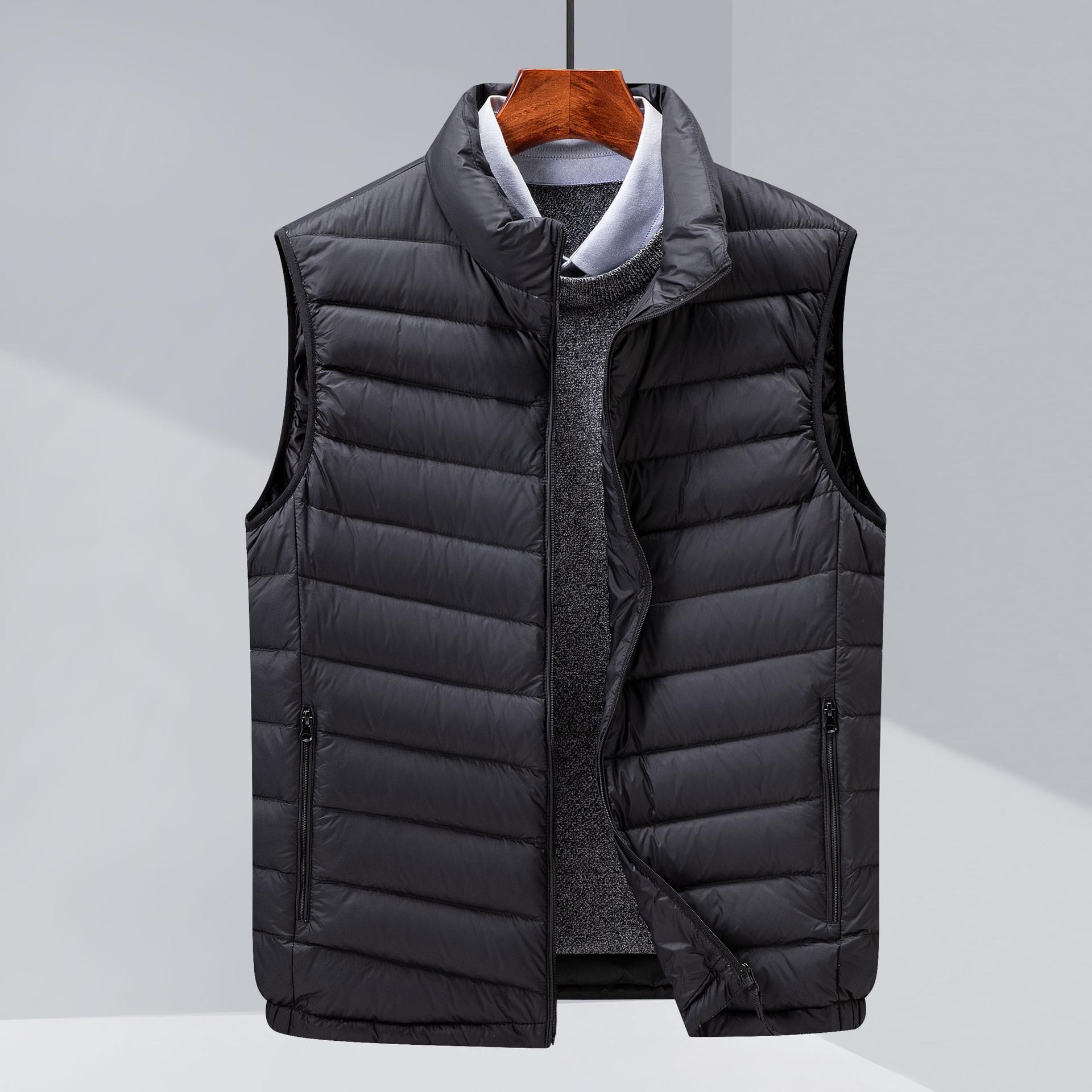 

90 Down Vest with Stand-Up Collar and Inner Lining, Slim Fit with Printed Logo 2XL чорний