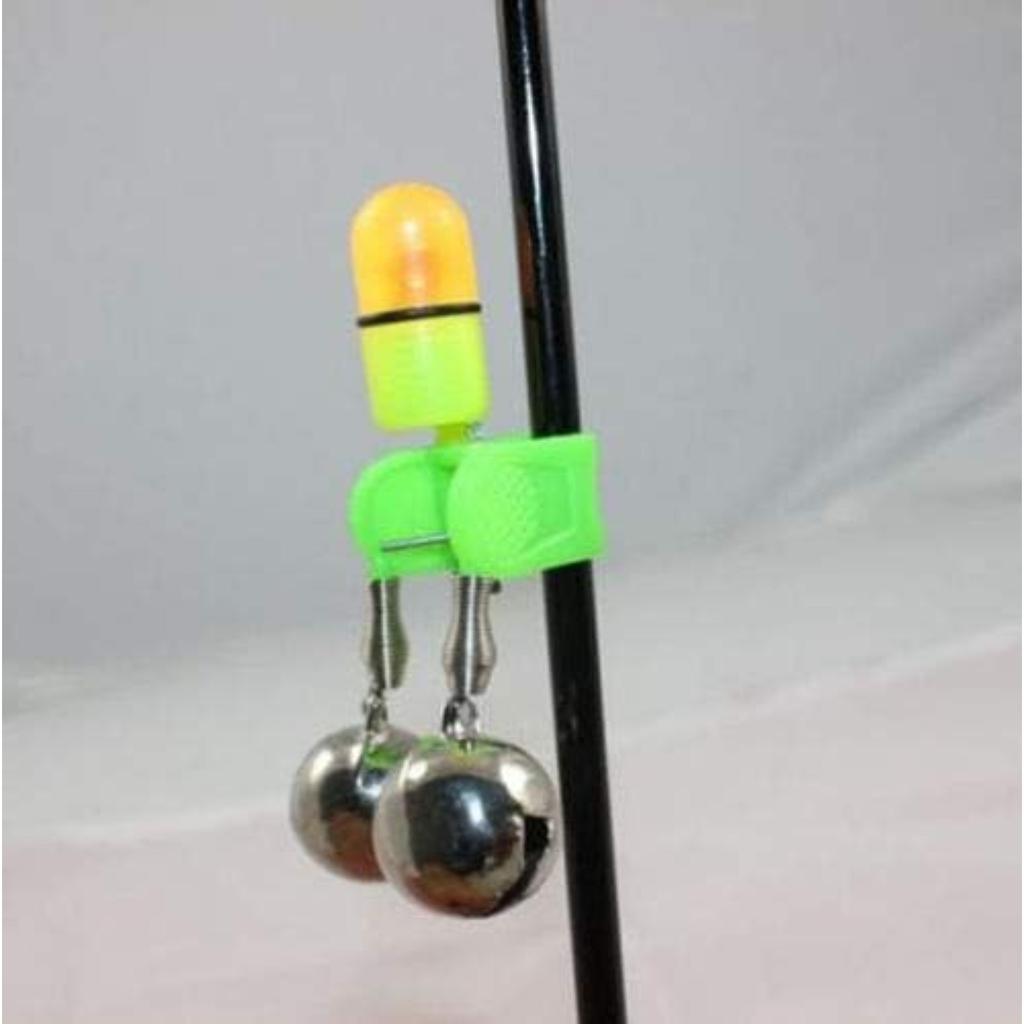 Fishing Bell and Night Light Kit, 20 Pcs Fish Bite Bait Alarm Bell with LED Light for Night Fishing