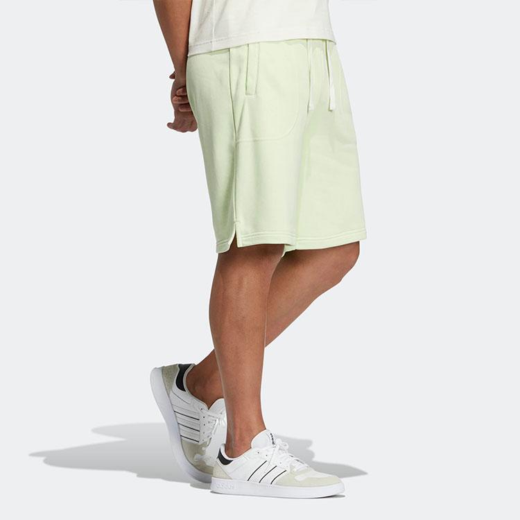 Adidas Neo Solid Color Lace-Up Casual Straight Shorts Unisex Bottoms Light-Green HS6823