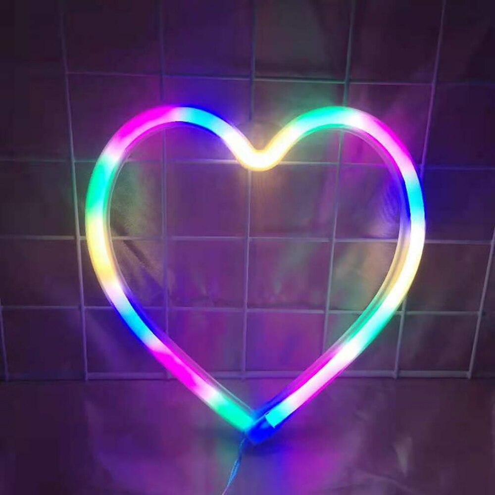 Insegna al neon a cuore rosa, luce al neon a LED a batteria o lampada alimentata tramite USB, regalo di San Valentino, luci per decorazioni da tavola | Leroy Merlin