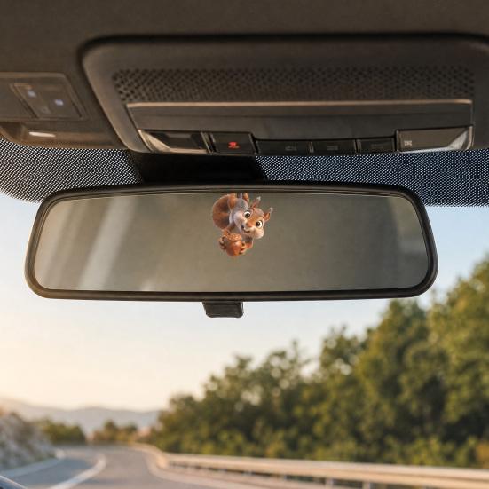 xiaobudian Car Sticker, Waterproof PVC Self-adhesive Traceless Auto Decal, Little Squirrel Pinecone Pattern Sticker for Fuel Tank Caps Windows Luggage