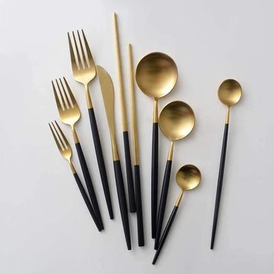 Cesa Beams Cutlery Cutlery Set Stylish Cutlery Gold Cutlery Nordic Camping Spoon Fork Knife Teaspoon Cake Fork Chopsticks Stainless Dinner Cutlery Set