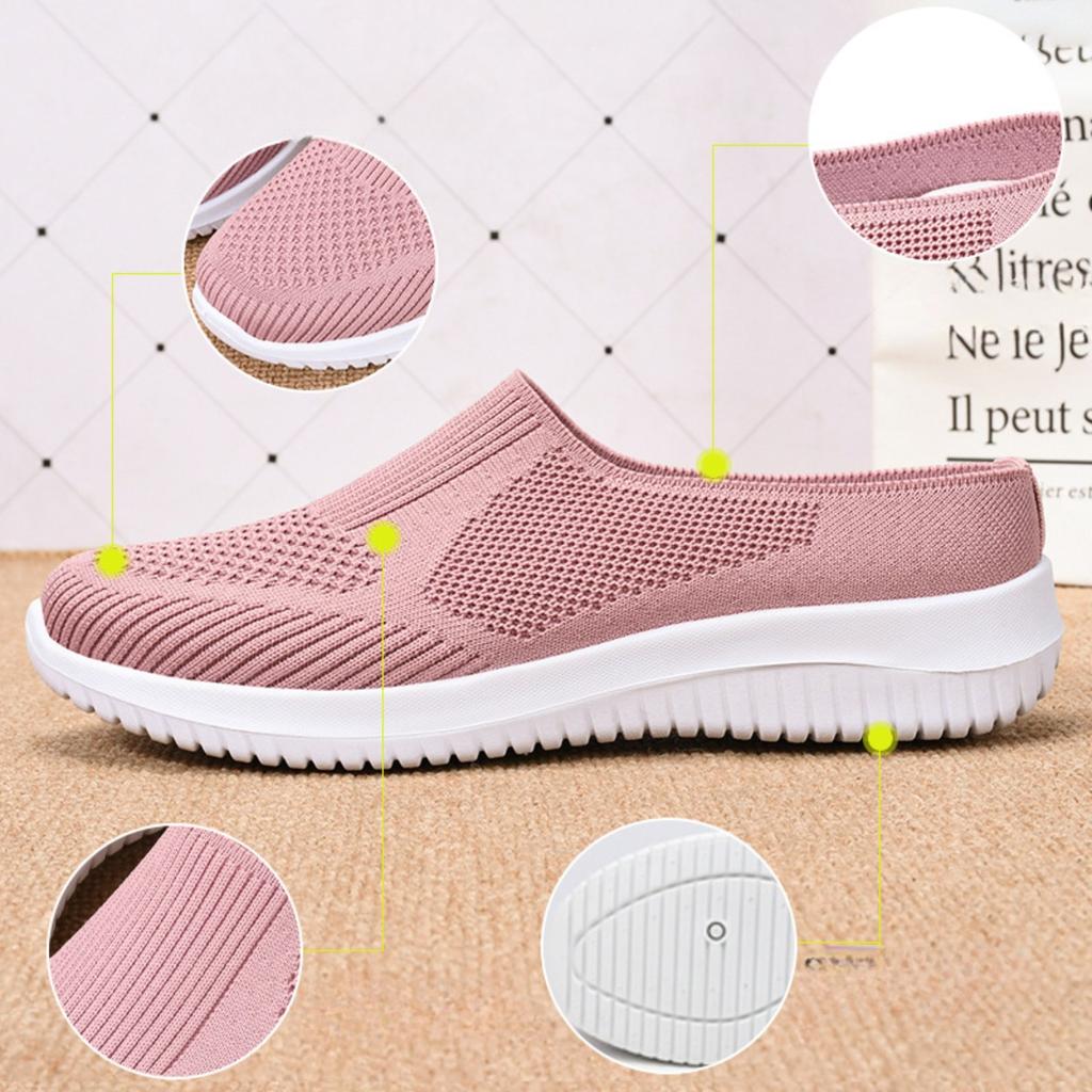 Women's Oversized Cloth Shoes, Breathable Fly Woven Shoes, Soft Soled Casual Shoes