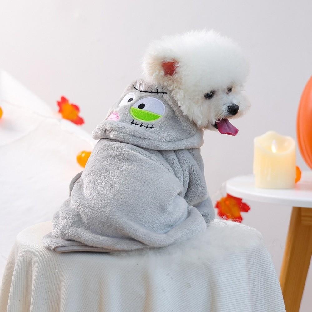 Plush Halloween Dog Towel Water-absorbent Pet Hoodie Bathrobe Dog Bath Towels After Swim