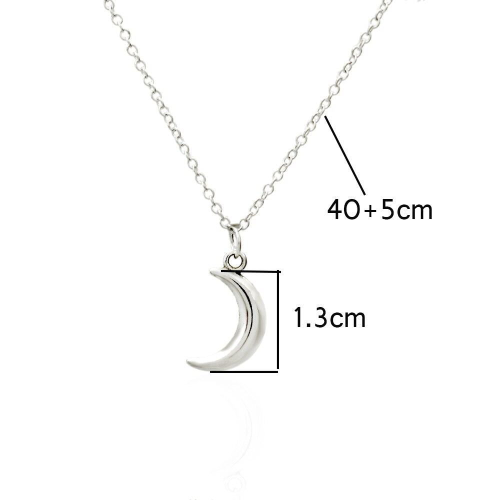 Girls Moon Charm Chain Choker Necklace 