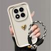 For Redmi Note 15 Pro 4G Case 3D Plating Love Heart Phone Case For Xiaomi Redmi Note 15 4G Note 15 Pro 4G Lanyard Bracelet Cover